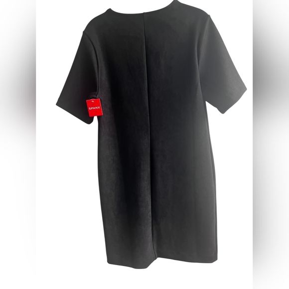 SPANX Faux Suede black Column dress NWT medium - Picture 2 of 7
